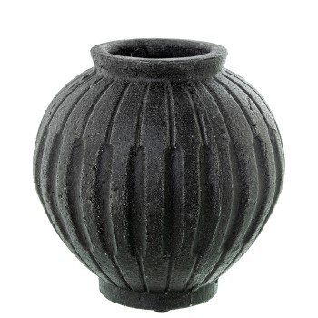 Jarrón Ceramica Negra Ø21x20cm