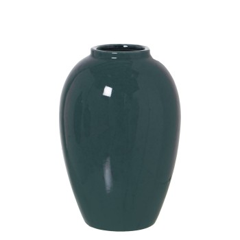 Jarrón Cerámica Verde Oscuro Ø13x21cm