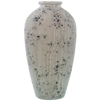 Vaso In Ceramica - Grigio Puntinato - 42cm- Ø22,5x42cm
