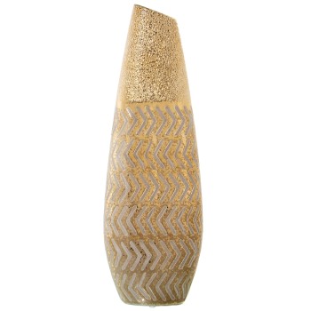 Vaso In Ceramica - Dorato- _17x11x49cm