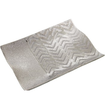 Centro Rect.cerámica Plateada 32,5x24x4cm