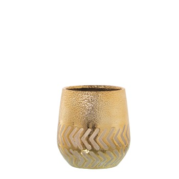 Macetero Cerámica Dorado Ø13x14cm