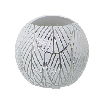 Bola Cerámica Blanco/plata Ø9cm