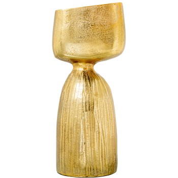 Gold Aluminium Vase 16x13x38cm