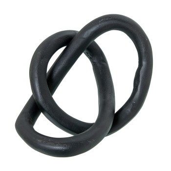 Double Ring Table Decoration, Black Aluminium 19x14x8cm