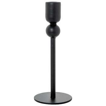 Palmatoria Metal Negra Ø8x20cm