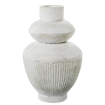 Vase En Céramique Blanc_ø29x46cm