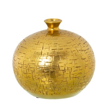Jarrón Cerámica Ø20cm Dorado Ø20x19cm