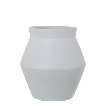 White Ceramic Vase_ø35x38cm Boca:ø23cm