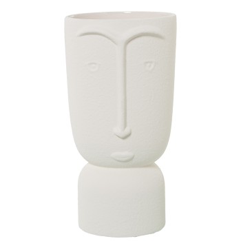 Jarrón Cerámica 29cm Rostro Crudo Mate Ø15x29cm Base:ø12cm