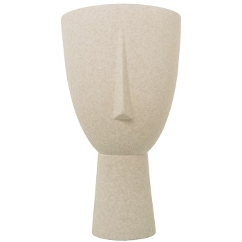 Jarrón Ceramica 46cm Rostro Beige Moteado Ø24x46cm Base:ø12,5cm