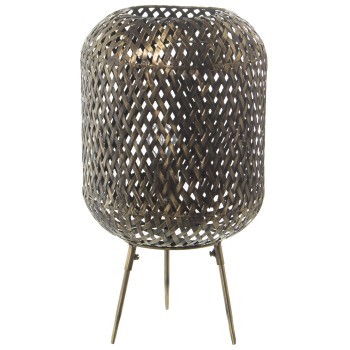 Lámpara De Pie Metal Color Latón, 1xe27, Max.40w (no Inclui Ø31x57cm, Alt.patas: 17cm