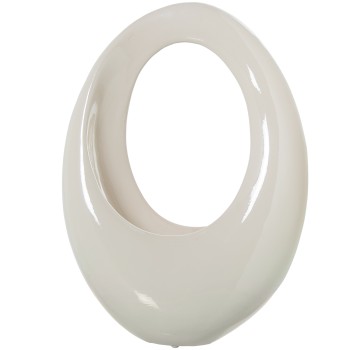 Jarrón Cerámica Gris Claro 34x16x48cm