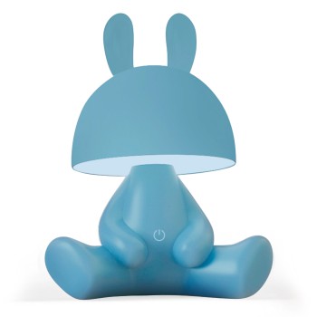 Lámpara Led Sobremesa Conejo Azul C/altavoz, Func. Bluetooth 22x17x27cm, Alim. Usb, Abs+pc