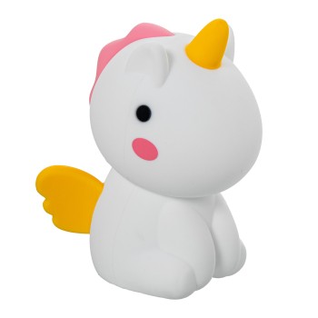 Luz Nocturna Led Unicornio, Alimentación Usb 8x11x14cm, Silicona+abs