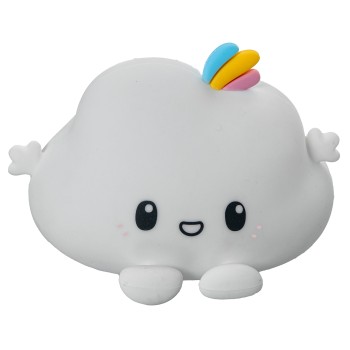 Lumiére Nocturne Nuage Heureux 13x10x8cm, Alimentation Par Usb, Abs+silicone