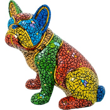 Figura Resina Perro Mosaico Colores 29x18x28cm
