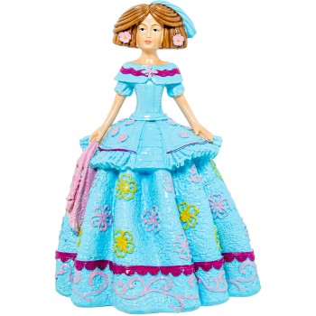 Resin Figure Light Blue Girl 15x15x21cm