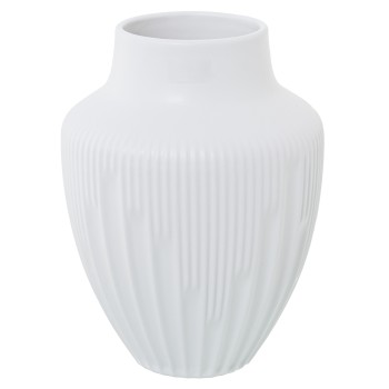 Jarrón Cerámica 24cm Blanco Mate Ø18x24cm Boca:ø9,5cm