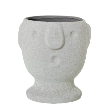 Macetero Cerámica Rostro Beige Arena Ø17x20cm