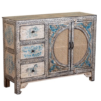 Mesa Entrada Madera C/3 Cajones Y 2 Puertas 120x40x92cm