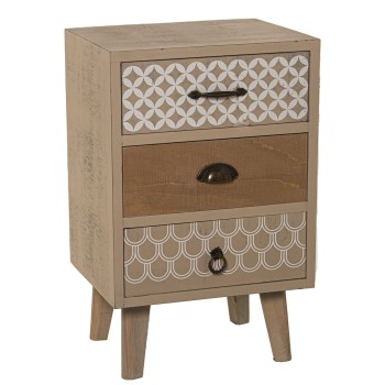 Wooden Nightstand Of 3 Drawers- 40x32x63cm