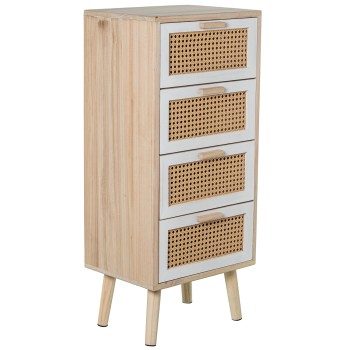 Sifonier C/5 Cajones Madera 40x30x91cm Dm+paulownia+mimbr