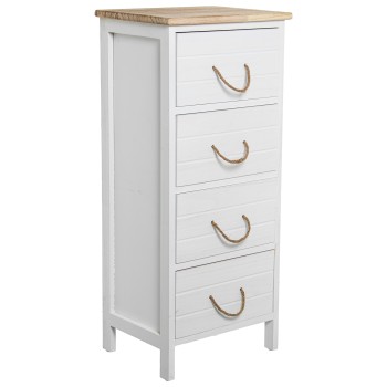 Commode C/5 Tiroirs Bois Blanc 40x30x91cm