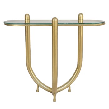 Mesa Entrada Metal/cristal 92x40x80cm