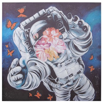 Quadro Su Tela 100x100x3cm Astronauta