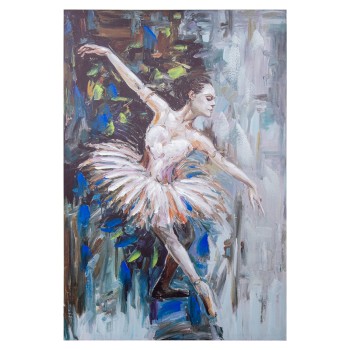 Cuadro Lienzo 80x120cm 40% Pintado Mano Bailarina 80x120x3cm