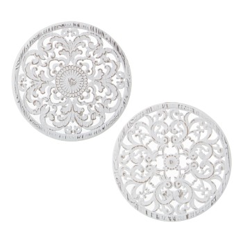 Retablo Madera Calado Blancodecape Surtido Ø30x1,5cm, Madera: Dm