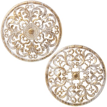 Retablo Madera Calado Doradosurtido Ø60x1,5cm, Madera: Dm