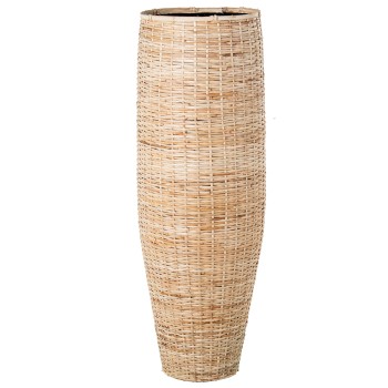 Jarrón Metal Hierro Decorado Mimbre Ø29x93cm
