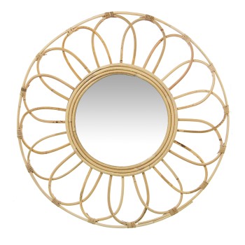 Wall Hanging Mirror-rattan_ø60cm Int:ø26cm