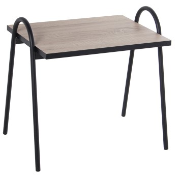 Set 3 Mesas Aux. Patas Negras Sobre Roble 38x48x41cm Cada Mesa