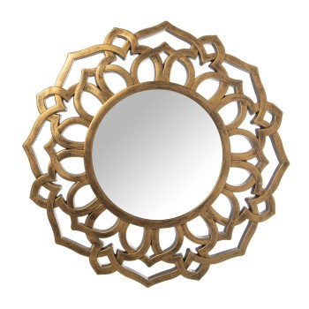 Espejo Resina Dorado Ø60x3cm, Int:ø29cm