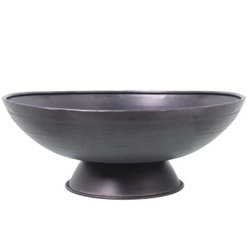 Centro C/pie Aluminio Tallado Negro Ø35x13cm