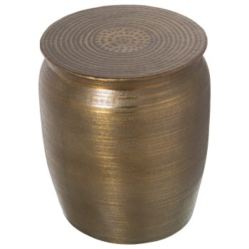 Taburete Aluminio Tallado Dorado Ø35x41cm