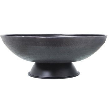 Centro C/pie Aluminio Tallado Negro Ø35x13cm