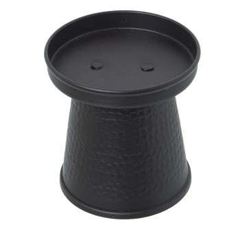 Portavela Tallado Aluminio Negro Ø9x9,5cm