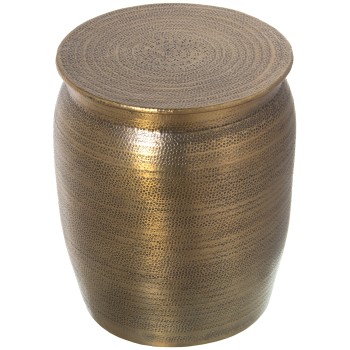 Taburete Aluminio Tallado Dorado Ø35x41cm