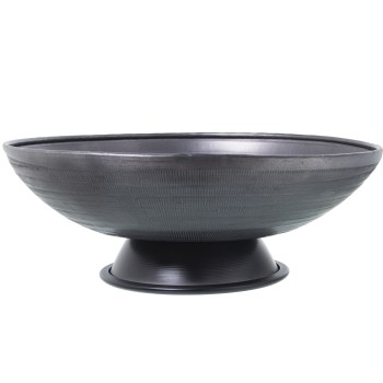 Centro C/pie Aluminio Tallado Negro Ø35x13cm