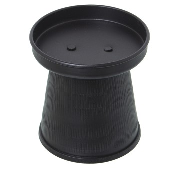 Portavela Tallado Aluminio Negro Ø9x9,5cm