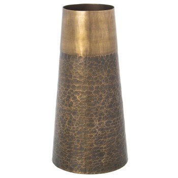 Aluminium Vase-antique Matt Brass Finish- _ø19x39cm