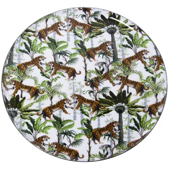 Vassoio Metallo Smaltato-tigri_33x1,5cm