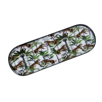 Bandeja Metal Esmaltado Tigres 31x11x1cm