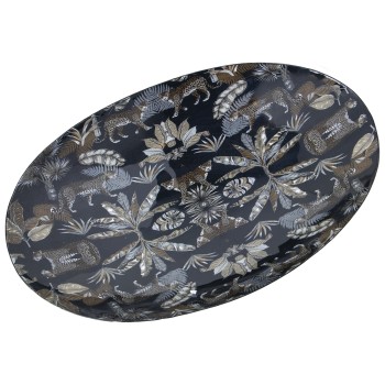 Enamelled Metal Bowl-leopards_36x22x6cm