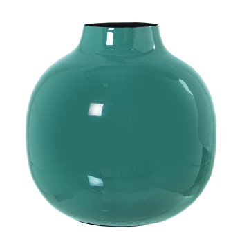 Jarrón Metal Esmaltado Verde Ø21x21cm