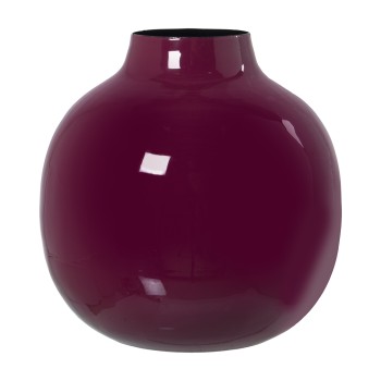 Jarrón Metal Esmaltado Rosa Oscuro Ø21x21cm